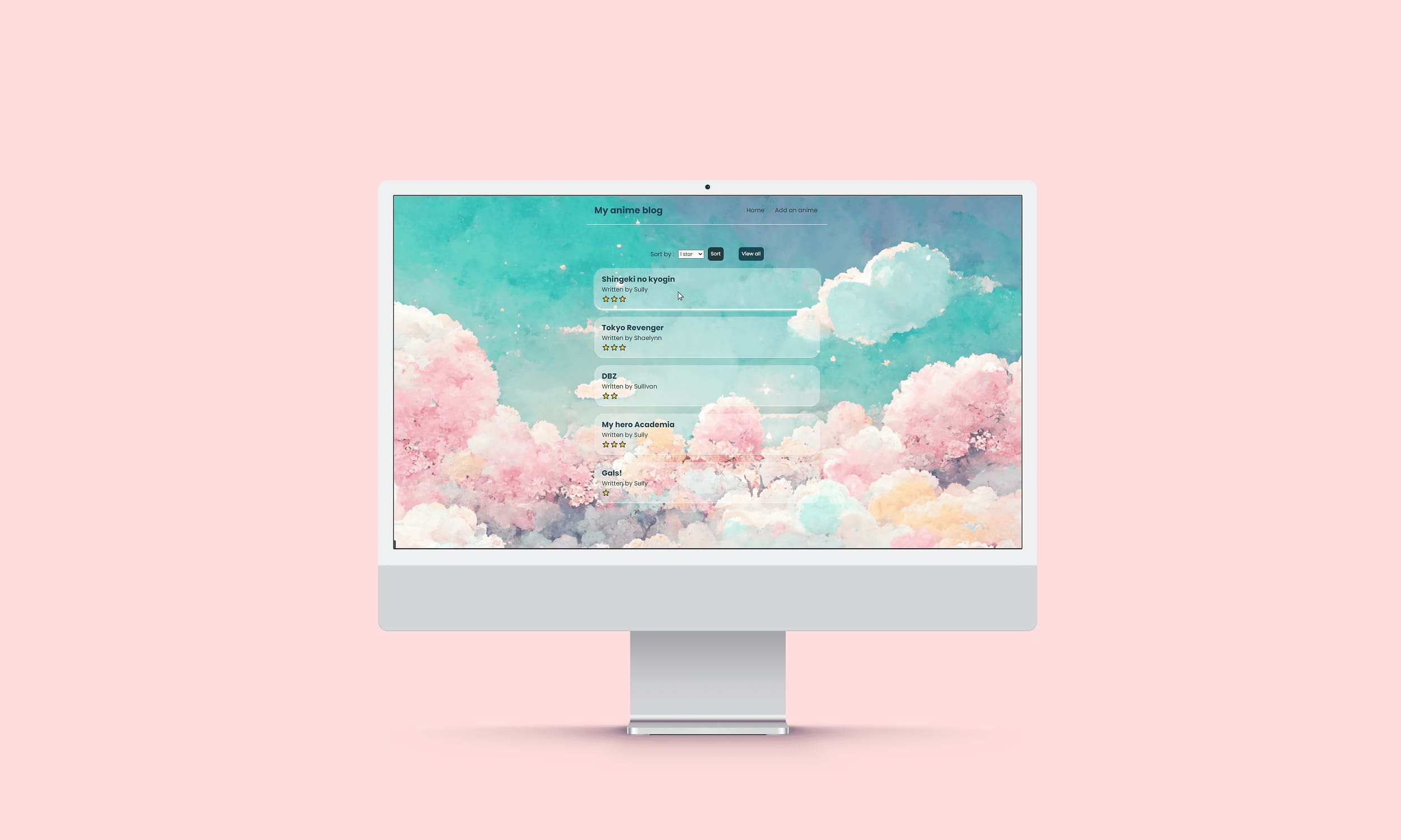 Anime blog React.js project