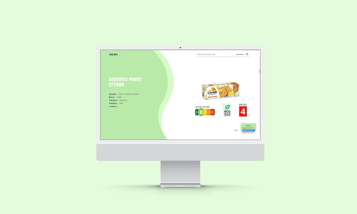 Food Info Vue.js project