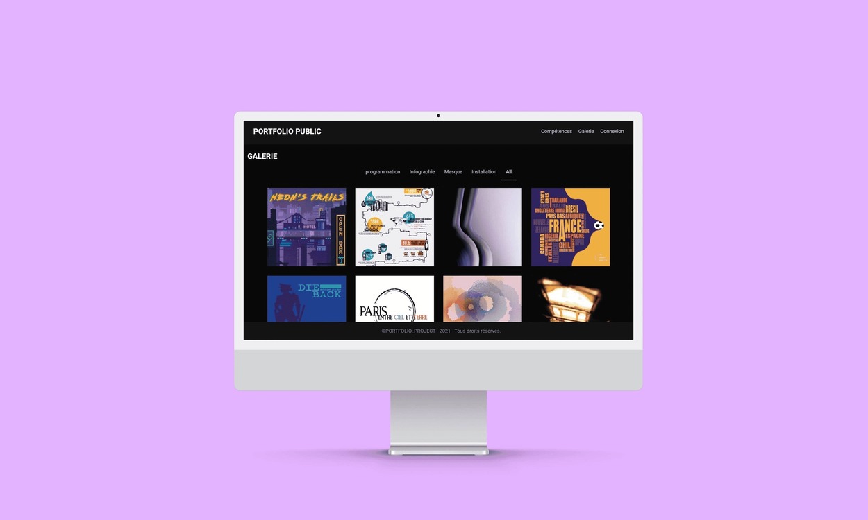 Fullstack portfolio native javascript Php project
